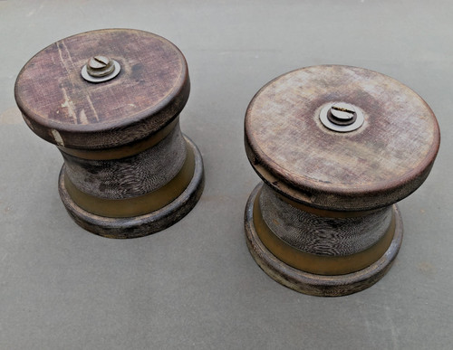 Pair vintage boat winches - boat,