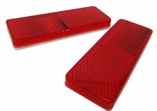 Rectangular Adhesive Rear Red Reflectors Bumper Car Door Caravan Trailer Safety