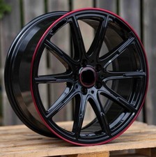Black Red Mercedes C E S Class x4 19" Brabus 337 Style Alloy Wheels Amg 8.5/9.5
