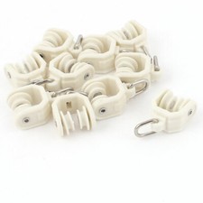10pcs 10mm Dia Wheel Swivel Eye Ring Bathroom Curtain Track Rail Rollers Beige