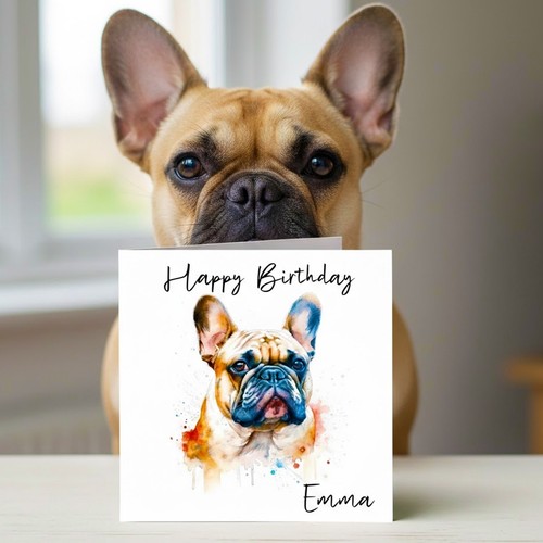 French bulldog birthday card - bulldog,