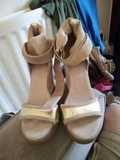 Unworn Condition, Size 6 Wedge,Strap, Beige Suede,ASH