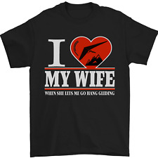 I Heart My Wife Hang Gliding Hang Glider Mens T-Shirt 100% Cotton