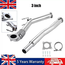 FOR VW GOLF MK5 MK6 2.0 GTI TURBO 3" STAINLESS STEEL EXHAUST DECAT DOWNPIPE UK