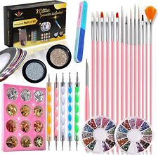 Nail Art kit Accessories, 15pcs Nail Art Brushes, Tools, Nail Pen designing Dot