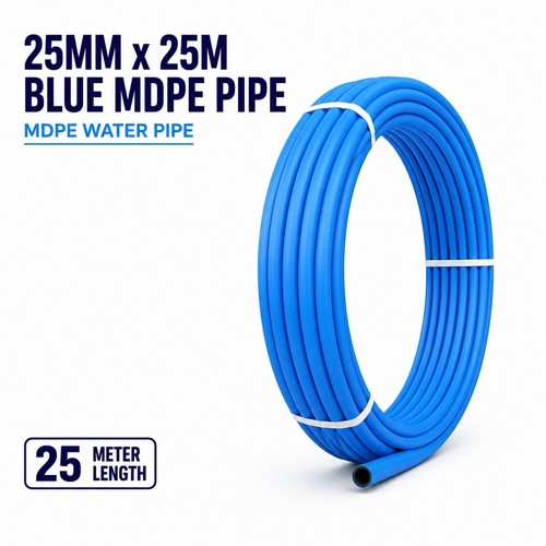 25mm 25m blue mdpe - blue, water