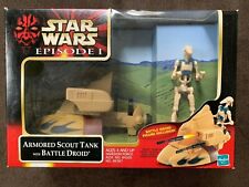 STAR WARS EPISODE I ARMORED SCOUT TANK WITH BATTLE DROID MINT IN BOX