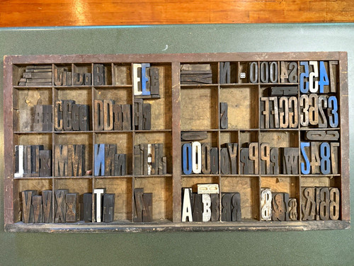Antique wood printers type - printers,