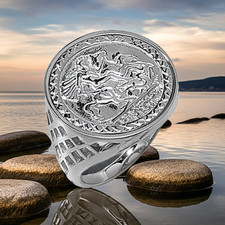 Mens Sterling Silver Sovereign