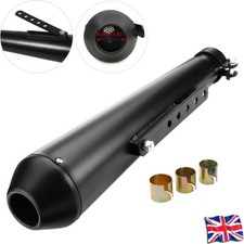 Universal Motorcycle Exhaust Megaphone Silencers for Cafe Racer Black