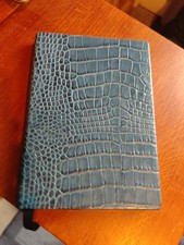 Smythson Soho Mara Leather Notebook in Blue Croc RRP £190