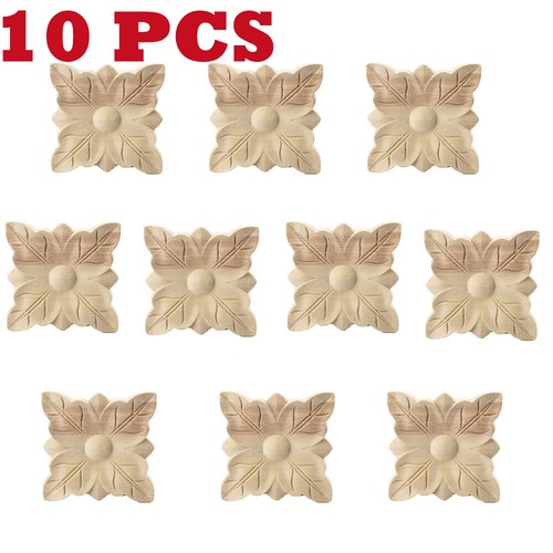 10x unpainted wooden carved - unpainted,