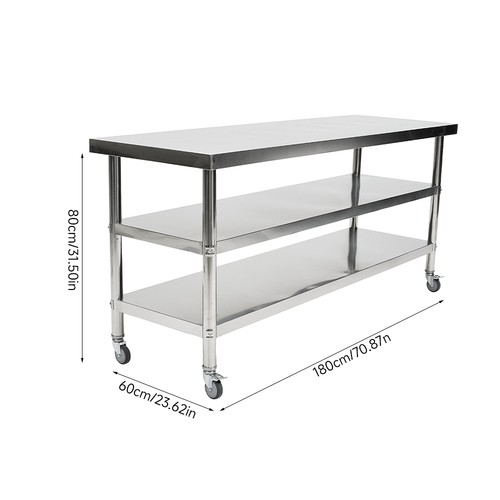 Stainless steel table - table, shelves
