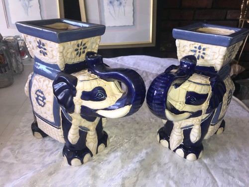 Pair chinoserie blue white - 2/pair,