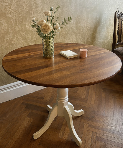 Wooden dining table round top - dining,