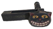 Great Vintage Wooden Halloween Black Cat Noise Maker Clacker Football 
