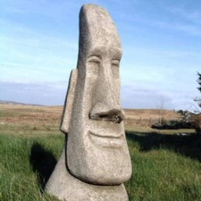 BRILLIANT LARGE EASTER ISLAND MOAI HEAD GARDEN ORNAMENT by DGS Statues UK 53KGS
