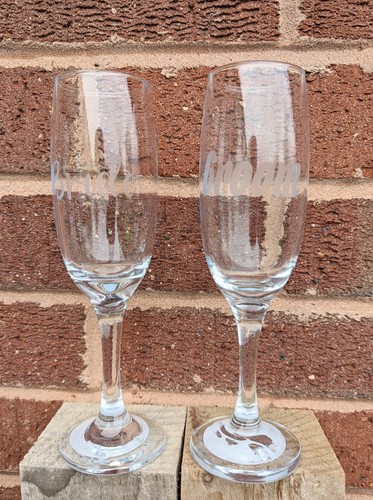 Bride groom etched - groom, champagne