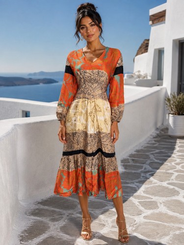 Peruzzi orange paisley - orange, print