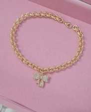 Womens Gold Ankle Bracelet, Cz