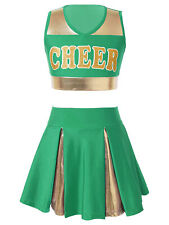 Girls Cheer Leader Uniform Cheerleading Costume Performace Party Fancy Dress Up