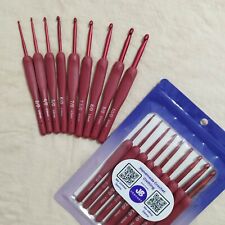 Silicone Ergonomic Crochet Hooks/Needles Set of 9 Soft Touch Easy Grip Arthritis
