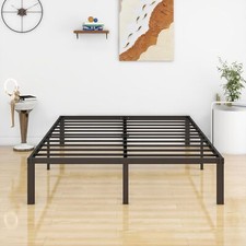 Metal Bed Frame Double  Size Bed Platform Bed Base Black 135*190cm Height 45cm