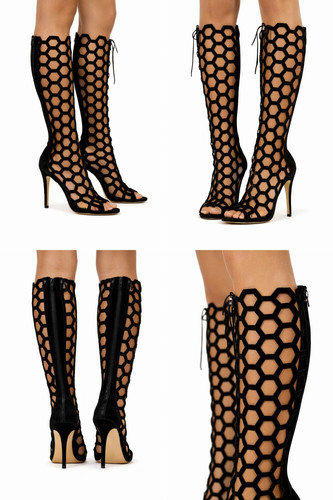 Black knee high cut - cut, out
