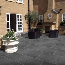 Ash Black Granite Paving Slabs 600x900 Outdoor Garden Patio Stone Natural Finish