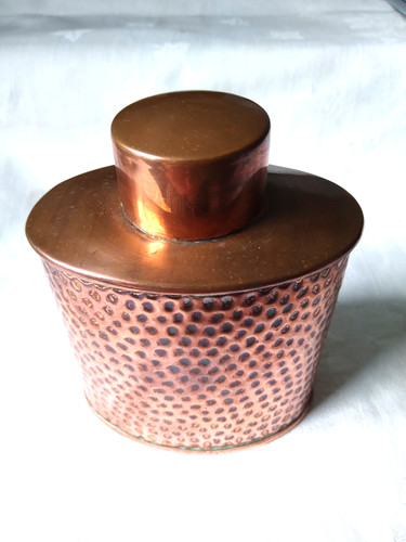Antique hammered tea caddy - tea,
