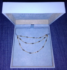 NEW SET 3 X ERNEST JONES 9CT GOLD TWO TONE DIAMOND CUT BEAD CHAINS (18" 18" 6")