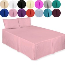 PLAIN DYED POLY COTTON BASE PLEATED VALANCE SHEETS SINGLE DOUBLE KING SUPER KING