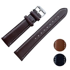 Genuine Leather Watch Strap Smooth Grain Quick Release Band 18mm 20mm 22mm UK