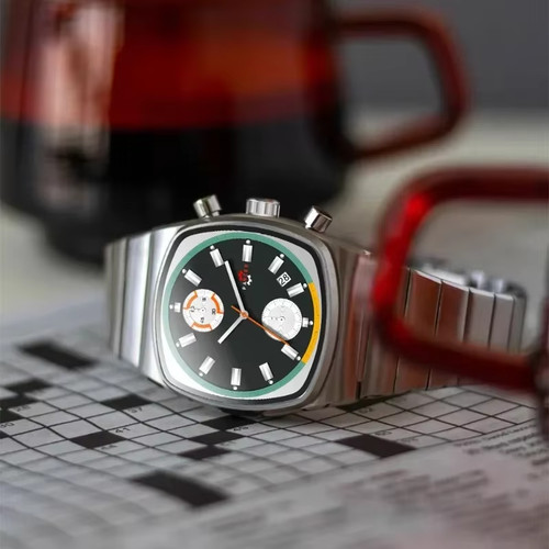Retro chronograph watch rouge - retro,