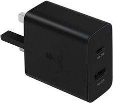 Samsung Galaxy 35W Duo Super Fast Power wall Adapter 3 pin USB-C & USB PORT New