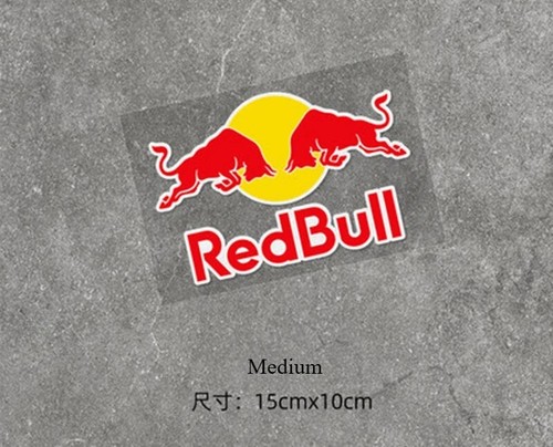 Reflective red bull sticker - red,