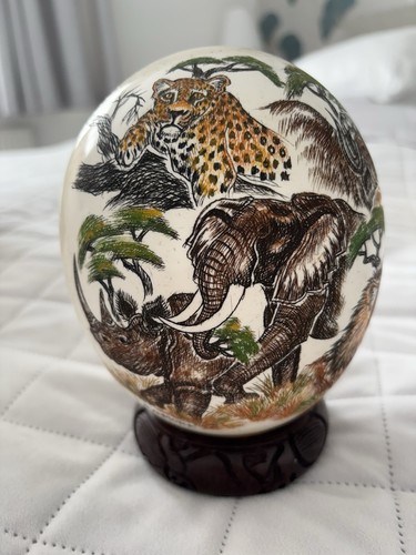 African hand painted - african, ostrich