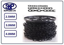 2.5mm, 3mm, 4mm  BLACK FINISH STEEL CHAIN,  1 MTR UP TO 10 MTRS LONG