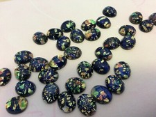 Black Fire Oval 10x8mm Czech