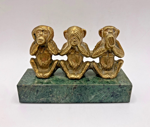 Vintage brass three wise - brass,