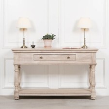 Acacia Large Wooden 150cm Classic French Style Console Table With Drawer
