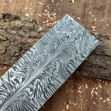 Premium Feather Damascus Steel Billet Bar 30x5cm Bush Crafts Knife Tools Making