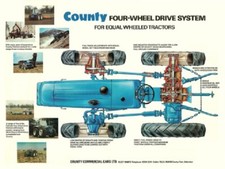 Vintage County Tractor 4 Wheel Drive Memorabilia BROCHURE/POSTER ADVERT A3