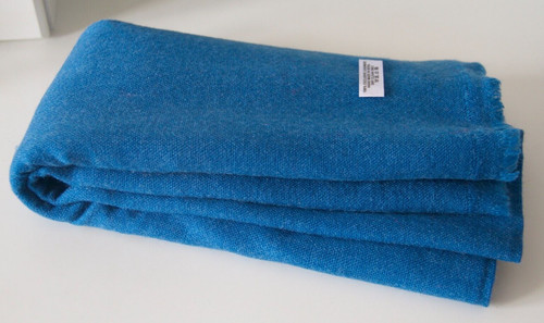 Blue cashmere shawl handmade - cashmere,
