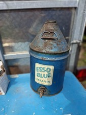 Old Vintage esso blue paraffin Can Rare Barn Find 