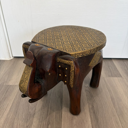 Hand carved wooden elephant - wooden,