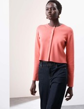 M&S - Autograph Womens Red Viscose Crew Long sleeved Women Cardigan