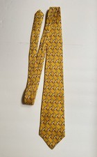 Polo Ralph Lauren Vintage Polo Mallet Motif  yellow  100% Silk 