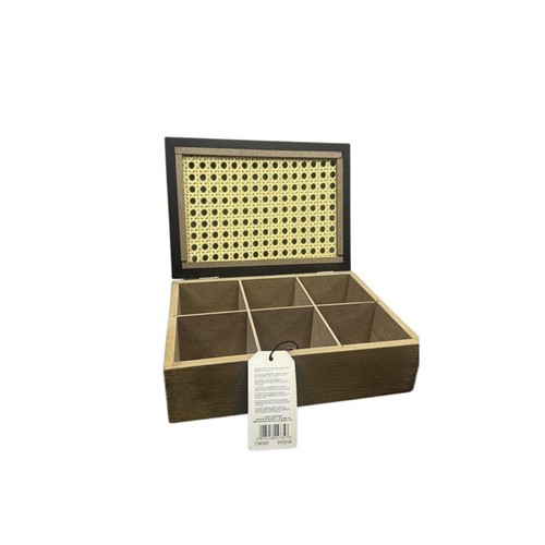 Rattan tea box wooden stylish - rattan,