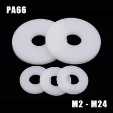 Type A White Nylon Washers Flat Plastic Washer DIN 125 M2 M2.5 M3 M4 M5 M6 - M24
